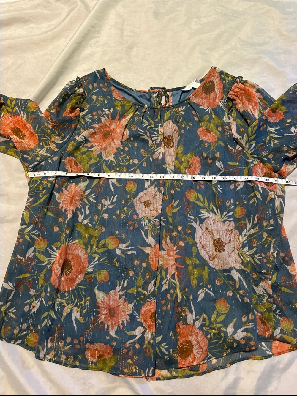 NWT LC Lauren Conrad Floral Peasant Top 2X - Picture 3 of 8